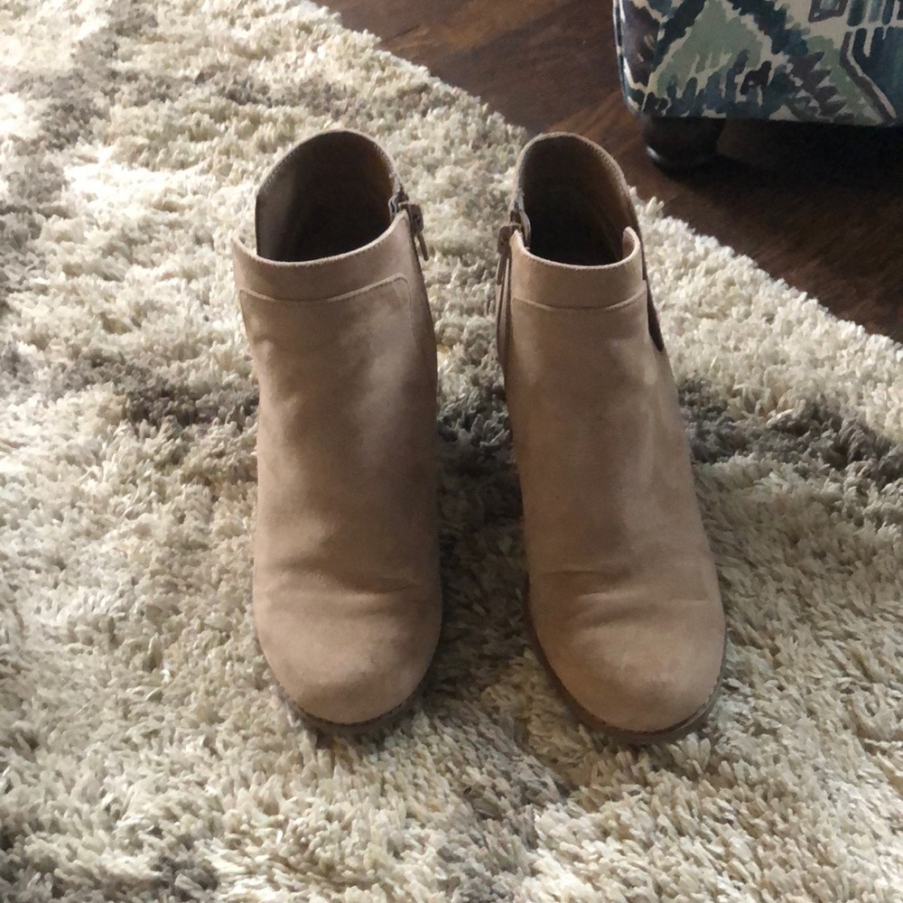 Madden girl cream suede booties